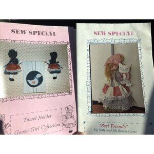 Sew Special Goose Girl Towel Holder Kitty Cat Broom Best Friends Cover Pattern